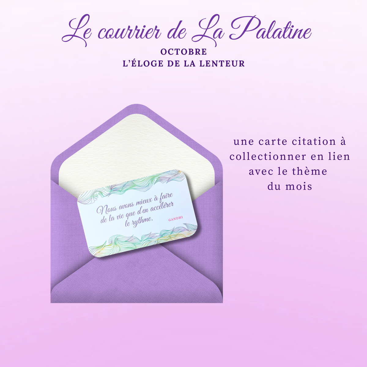 Le courrier mensuel de La Palatine